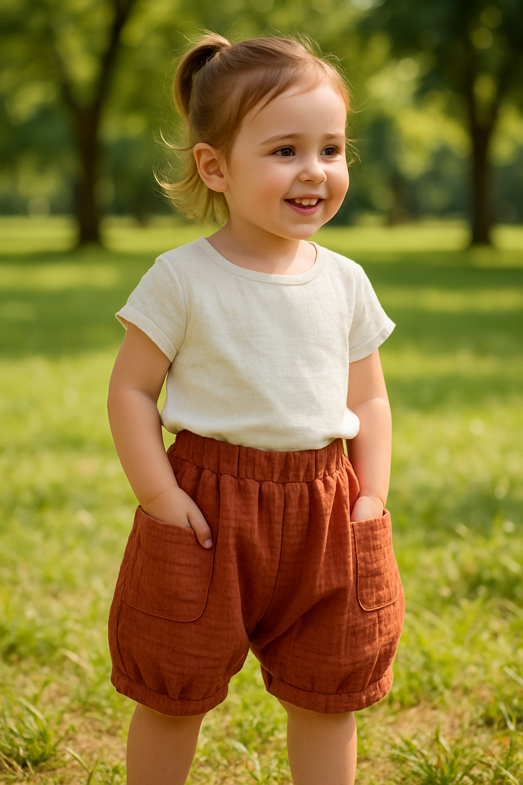 Çift Kat Müslin Şalvar Şort Enhitbaby