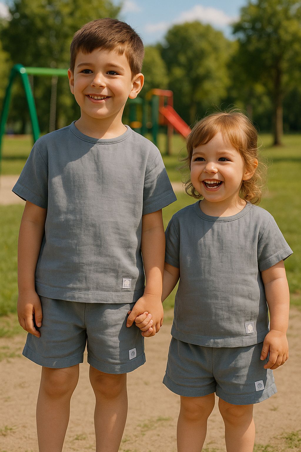 Müslin Çocuk Tişört – Şort Takım Enhitbaby