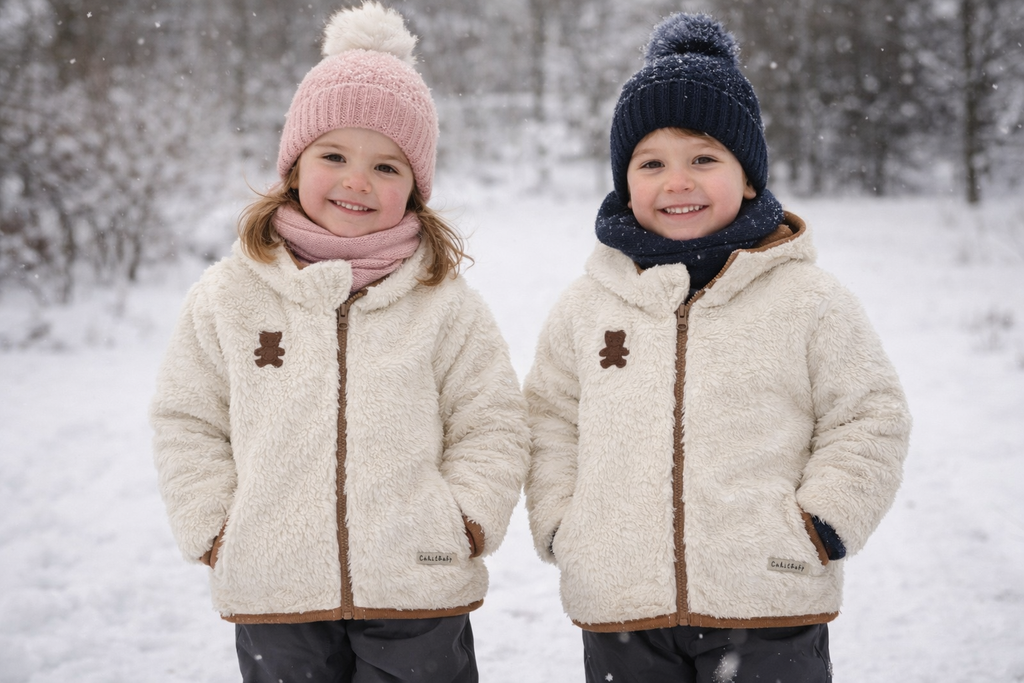 Peluş Görünümlü Teddy Çocuk Ceketi | %100 Pamuk | Müslin Astarlı