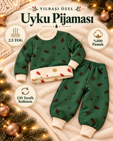 Yılbaşına Özel Çift Taraflı Uyku Pijaması | 2.5 TOG | %100 Pamuk