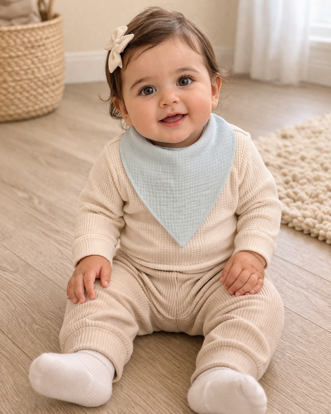 5'li Set Sıvı Geçirmez Fular Önlük - Renkli | %100 Pamuk