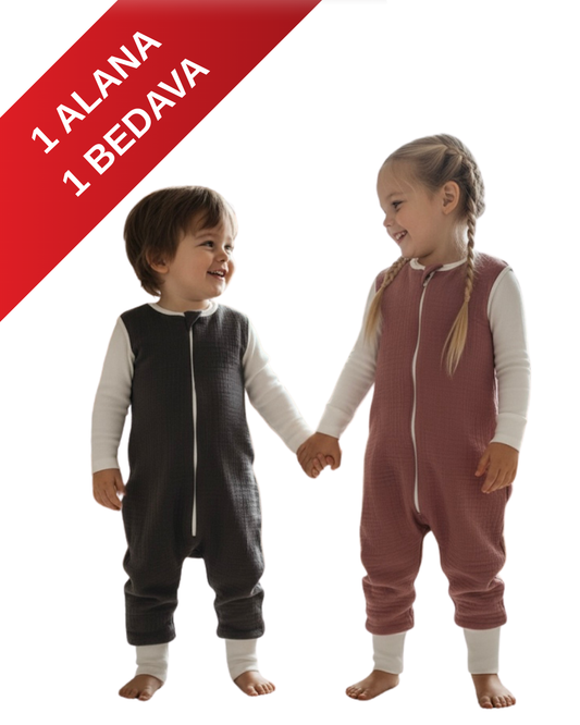 Penye Astarlı Dört Kat Müslin Uyku Tulumu (1 TOG) Enhitbaby