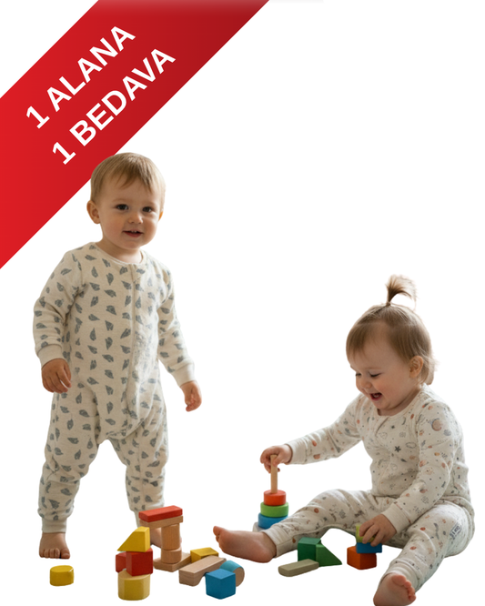 Uzun Kollu Penye Astarlı 4 Kat Müslin Uyku Tulumu (1.5 TOG)