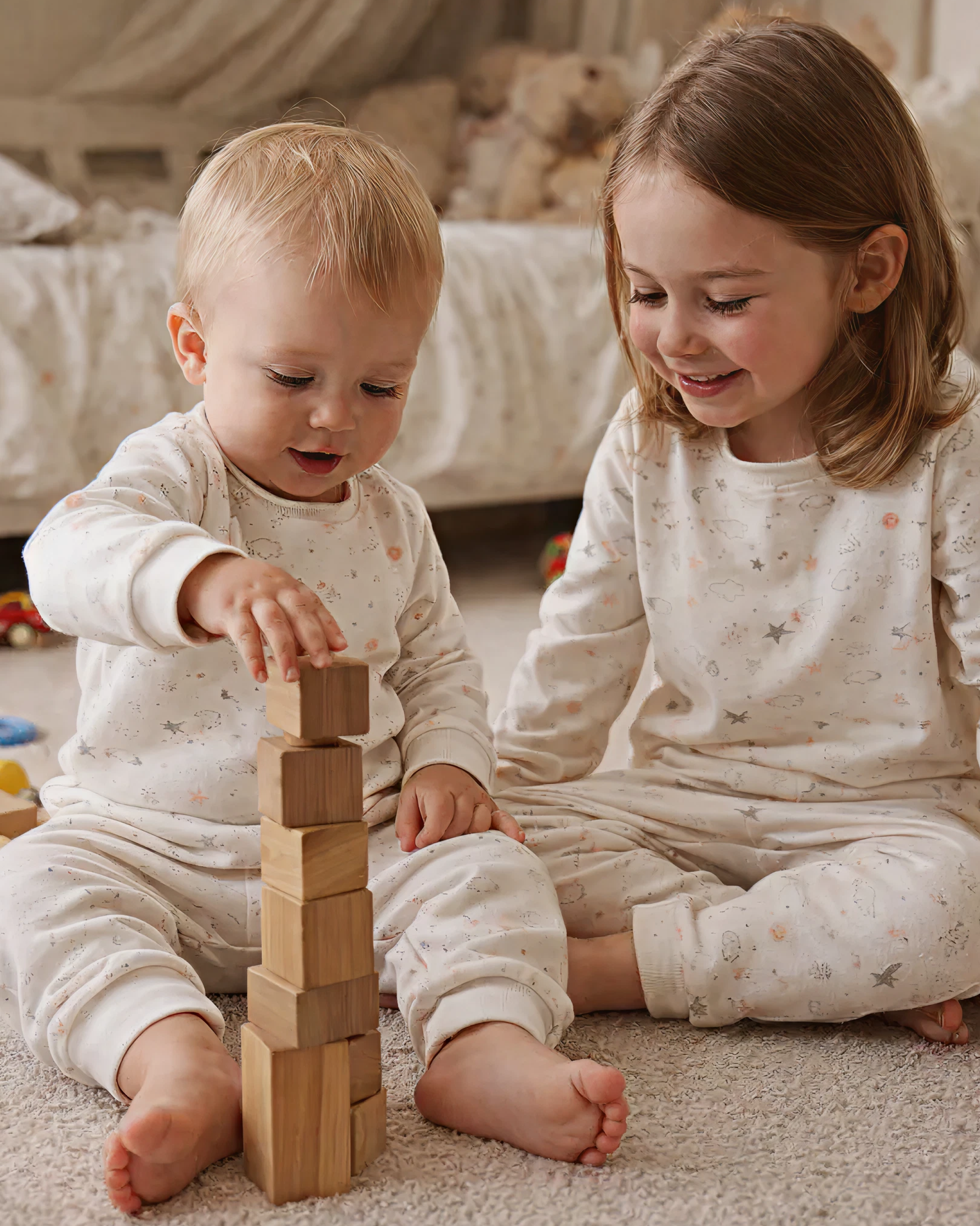 Çocuk Pijama Takımı | 2 TOG | %100 Pamuk - 3 İplik - Çift Kat