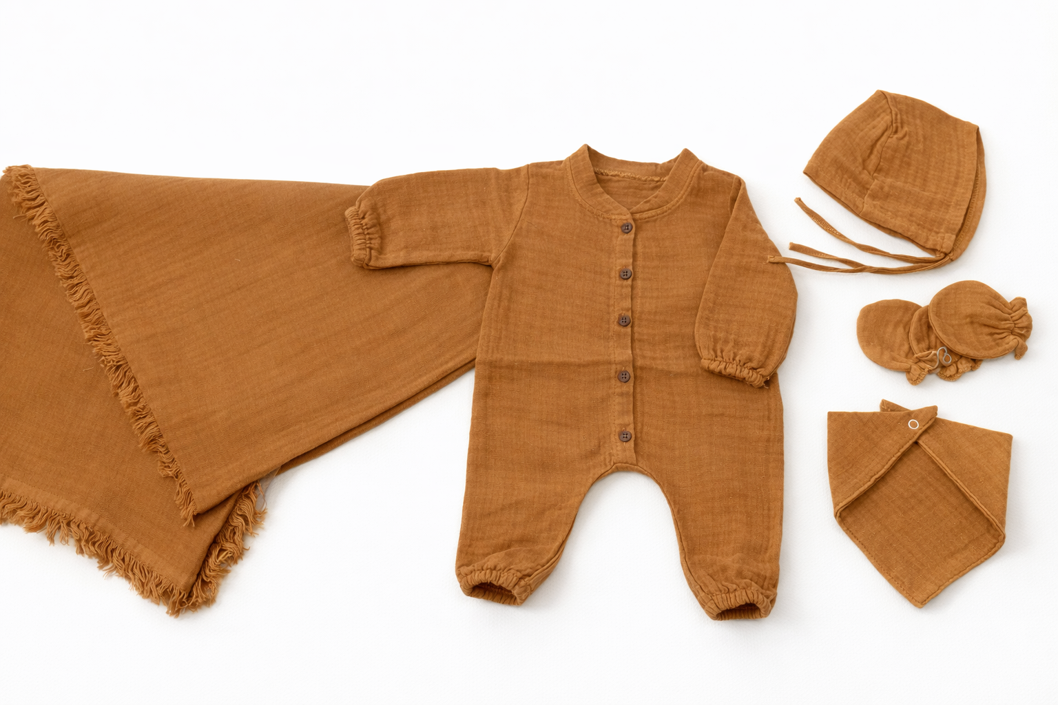 Müslin Yenidoğan Seti - Premium | %100 Pamuk