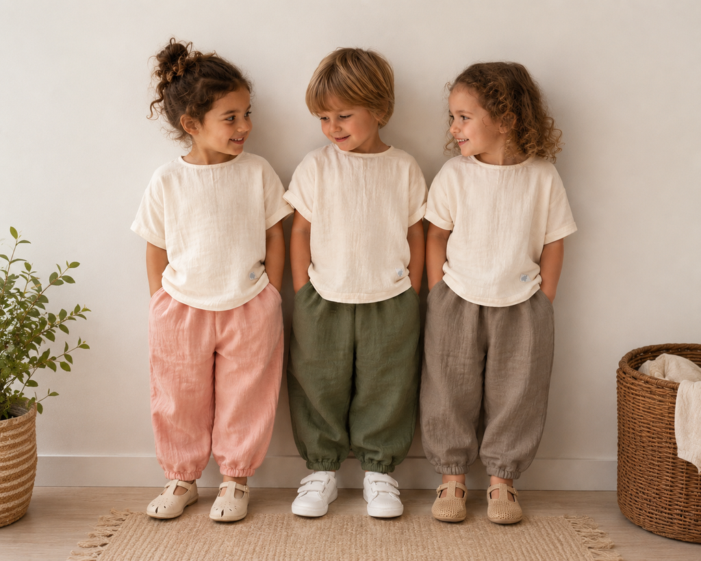 Boho-Kids Cep Detaylı Müslin Pantolon