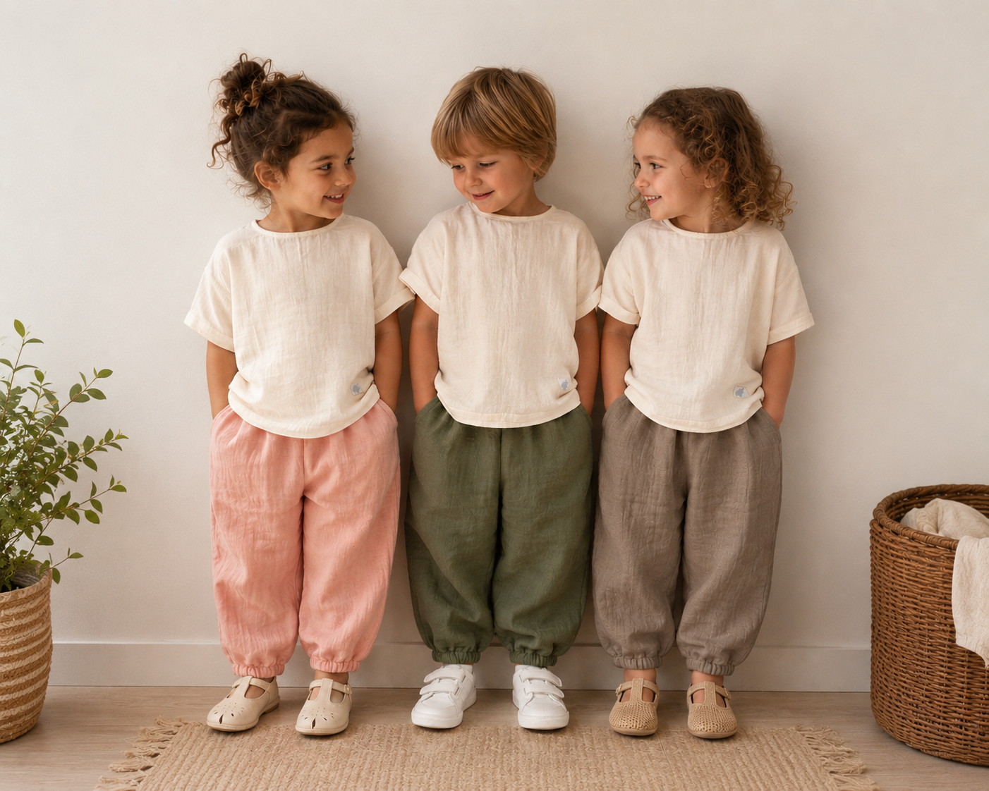 Boho-Kids Cep Detaylı Müslin Pantolon