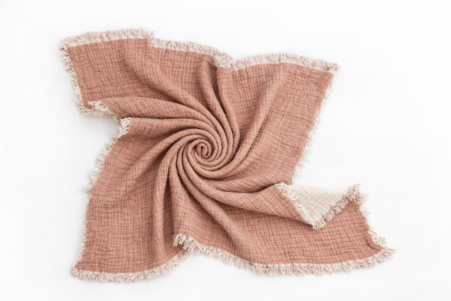 4 Kat Müslin & 3 Kat Elyaf Bebek Yatak Örtüsü - 110x110 cm