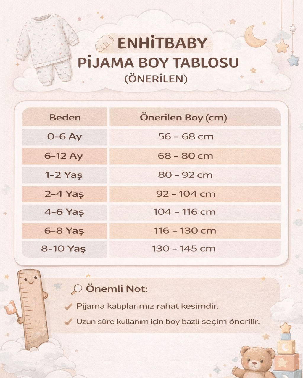 Çocuk Pijama Takımı | 2 TOG | %100 Pamuk - 3 İplik - Çift Kat