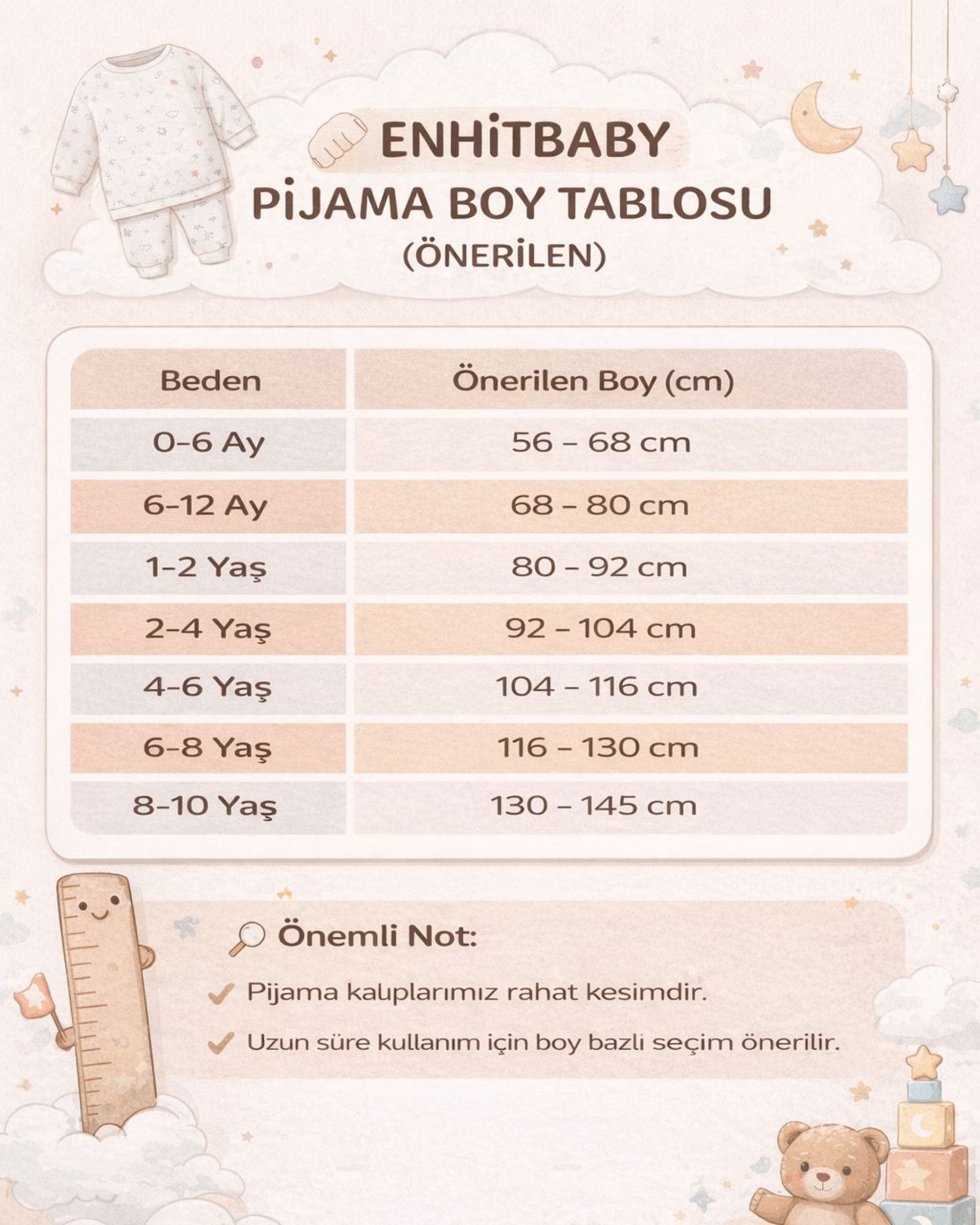 Çocuk Pijama Takımı | 2 TOG | %100 Pamuk - 3 İplik - Çift Kat
