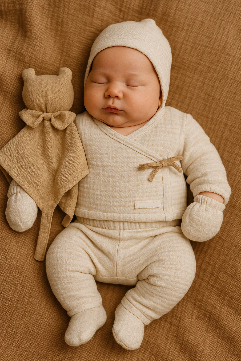 Çift Kat Müslin Hastane Çıkış Seti Enhitbaby