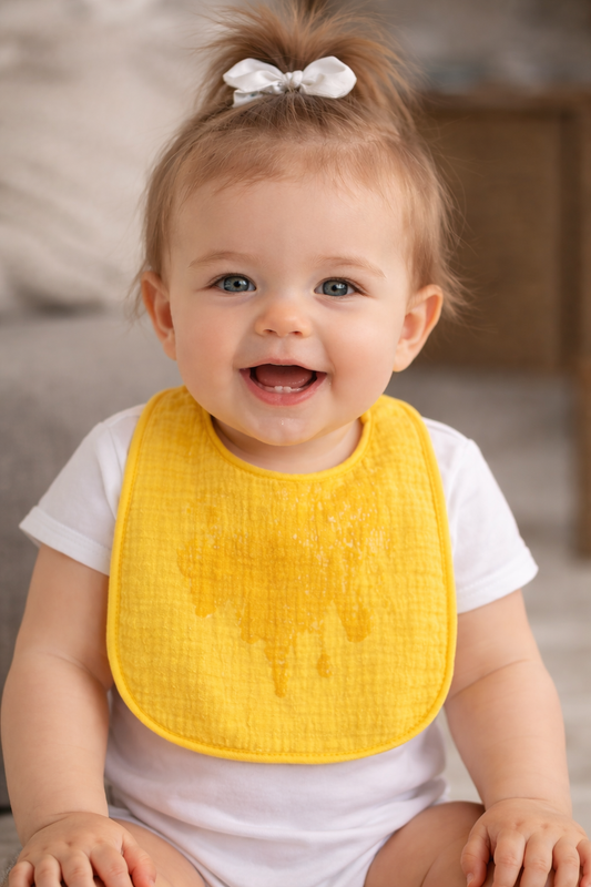 %100 Pamuk - Sıvı Geçirmez -Mama&Salya Önlüğü - 5'li Set