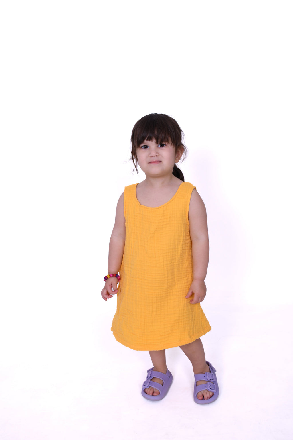 Dört Katlı Kolsuz Müslin Çocuk Elbise Enhitbaby