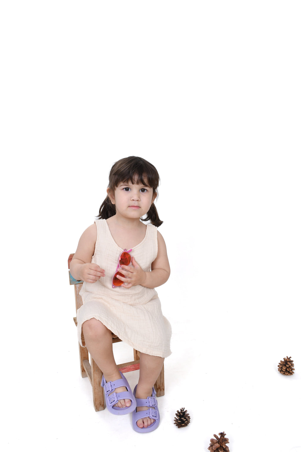 Dört Katlı Kolsuz Müslin Çocuk Elbise Enhitbaby