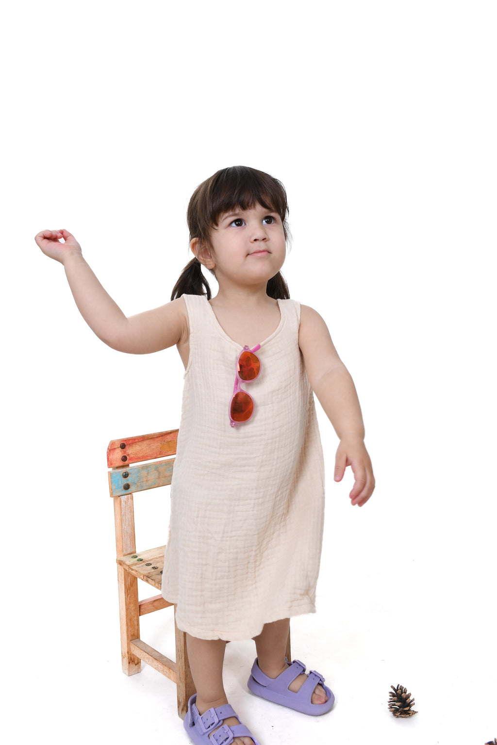 Dört Katlı Kolsuz Müslin Çocuk Elbise Enhitbaby