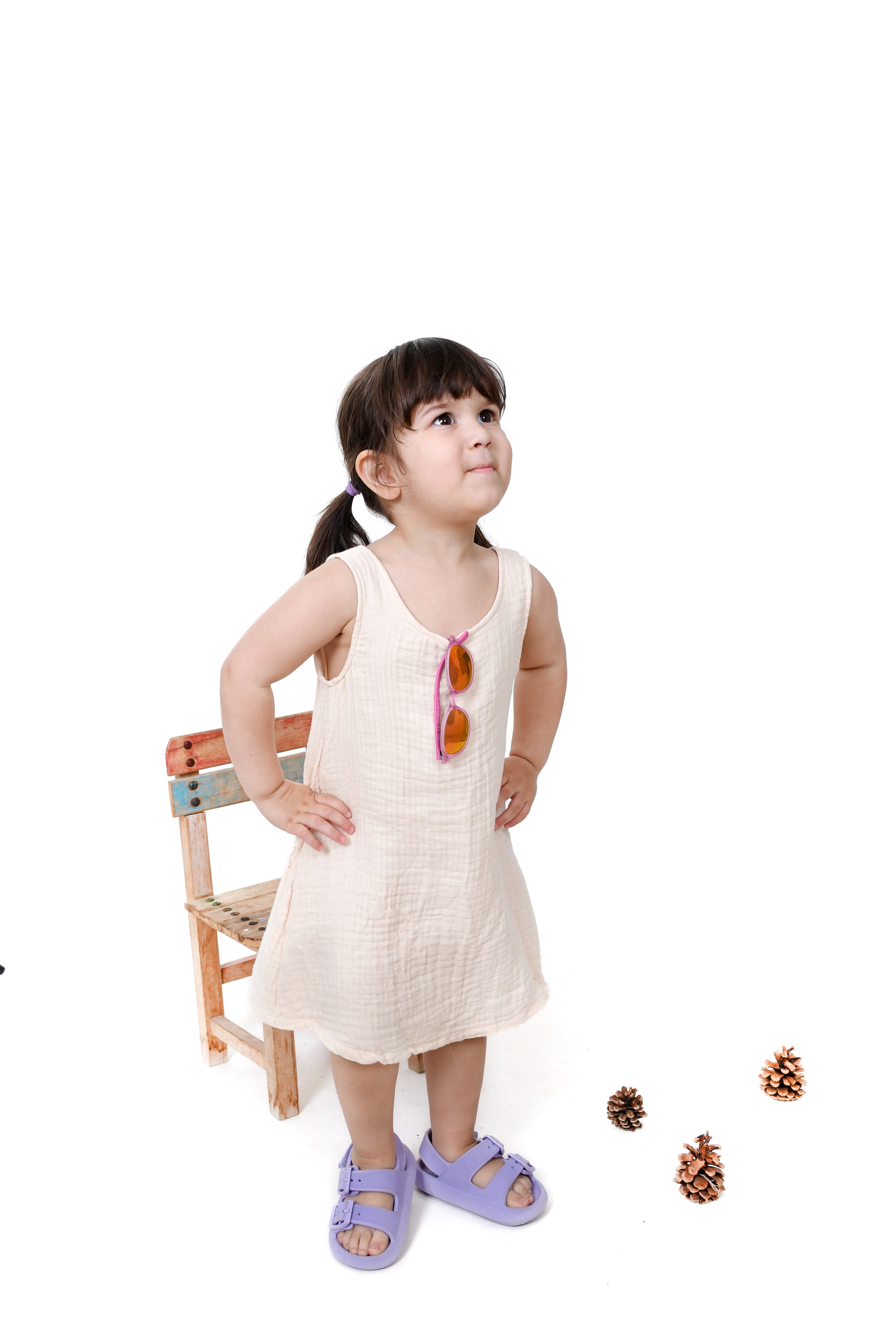 Dört Katlı Kolsuz Müslin Çocuk Elbise Enhitbaby