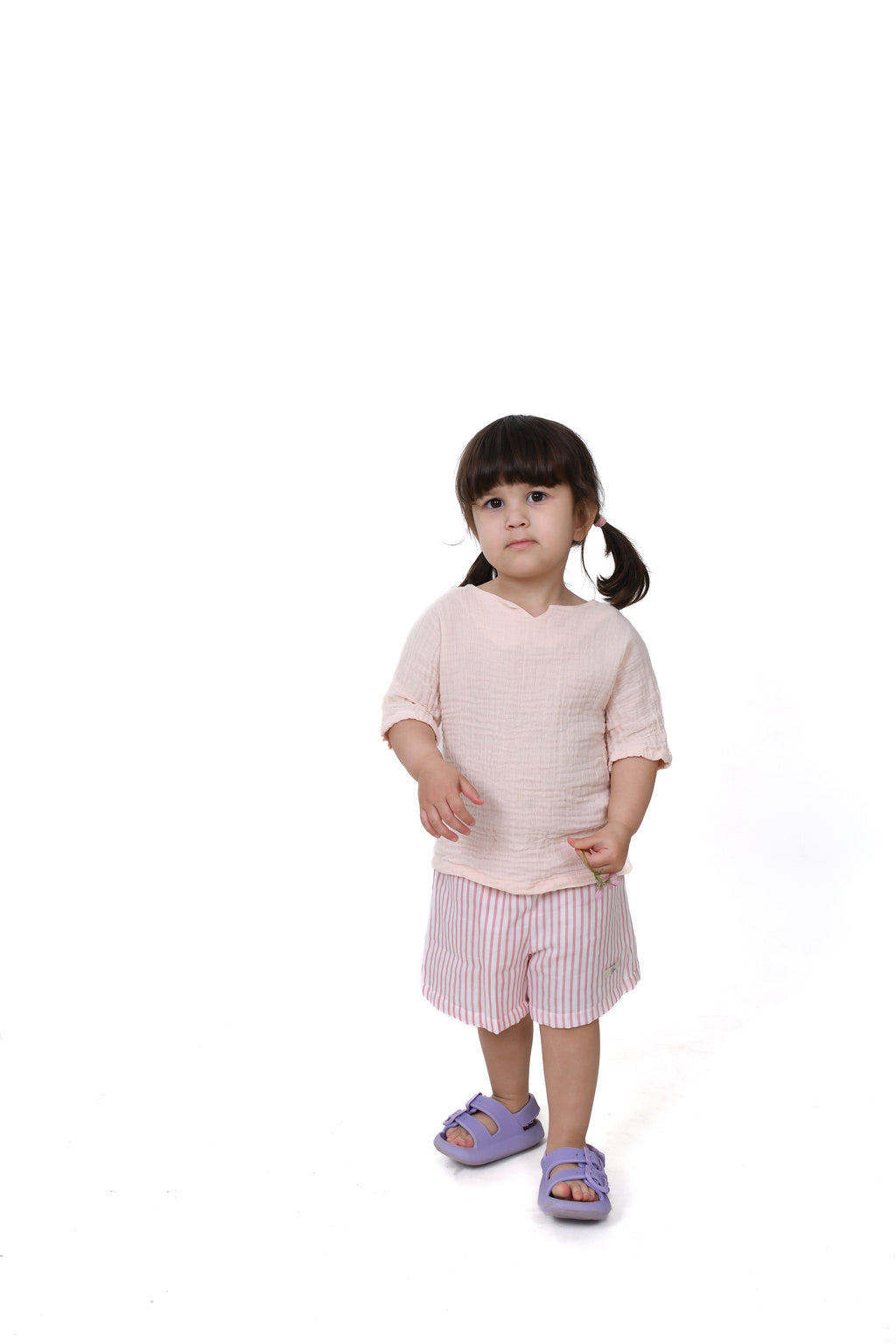 Çift Kat Müslin Çizgili Şort Enhitbaby