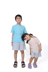 Çift Kat Müslin Çizgili Şort