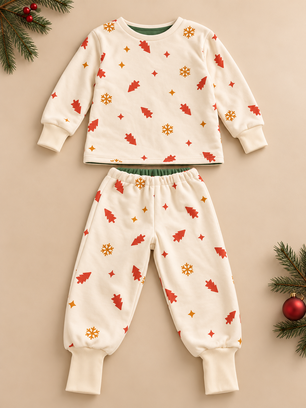 Yılbaşına Özel Çift Taraflı Uyku Pijaması | 2.5 TOG | %100 Pamuk