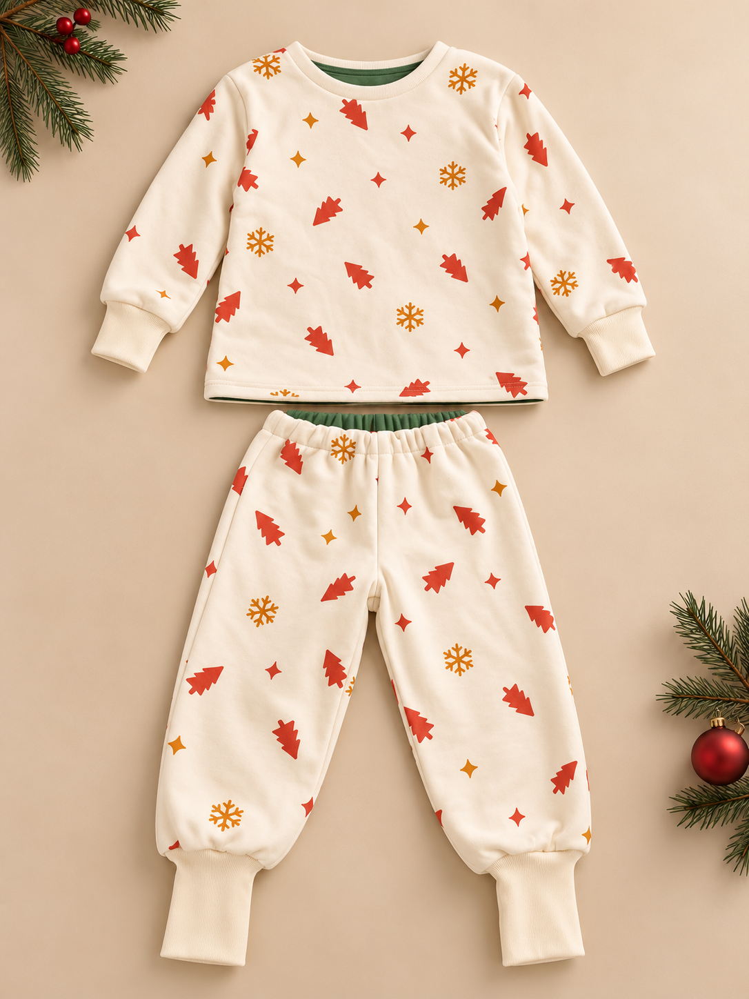 Yılbaşına Özel Çift Taraflı Uyku Pijaması | 2.5 TOG | %100 Pamuk