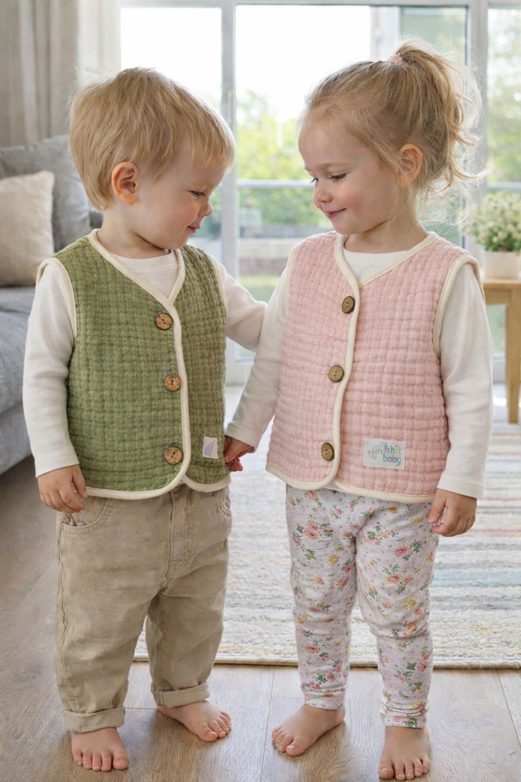 Müslin Bebek & Çocuk Yeleği | Serin Günler İçin 2.5 TOG Kumaş | (6 Ay – 8 Yaş)