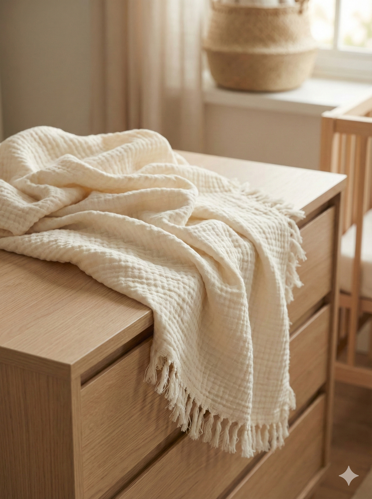 4 Katlı Müslin Örtü - Ekru