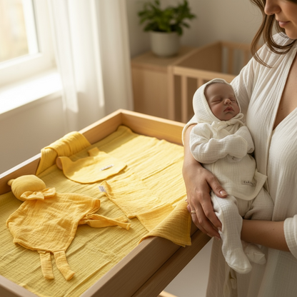 Çift Kat Müslin Yenidoğan Seti (9 Parça)