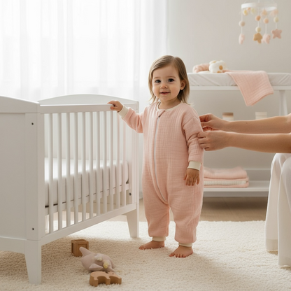 Uzun Kollu Penye Astarlı 4 Kat Müslin Uyku Tulumu (1.5 TOG)