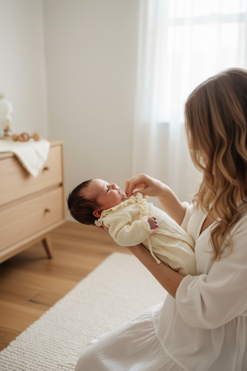 Müslin Kız Bebek Tulumu | 4 Katlı - %100 Pamuk | Kimono Tarzı