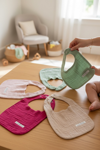 Mama & Salya Önlüğü – %100 Pamuk, Sıvı Geçirmez Konfor