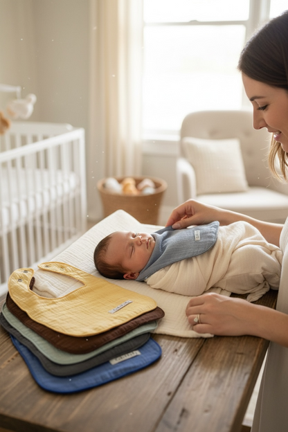 Mama & Salya Önlüğü – %100 Pamuk, Sıvı Geçirmez Konfor