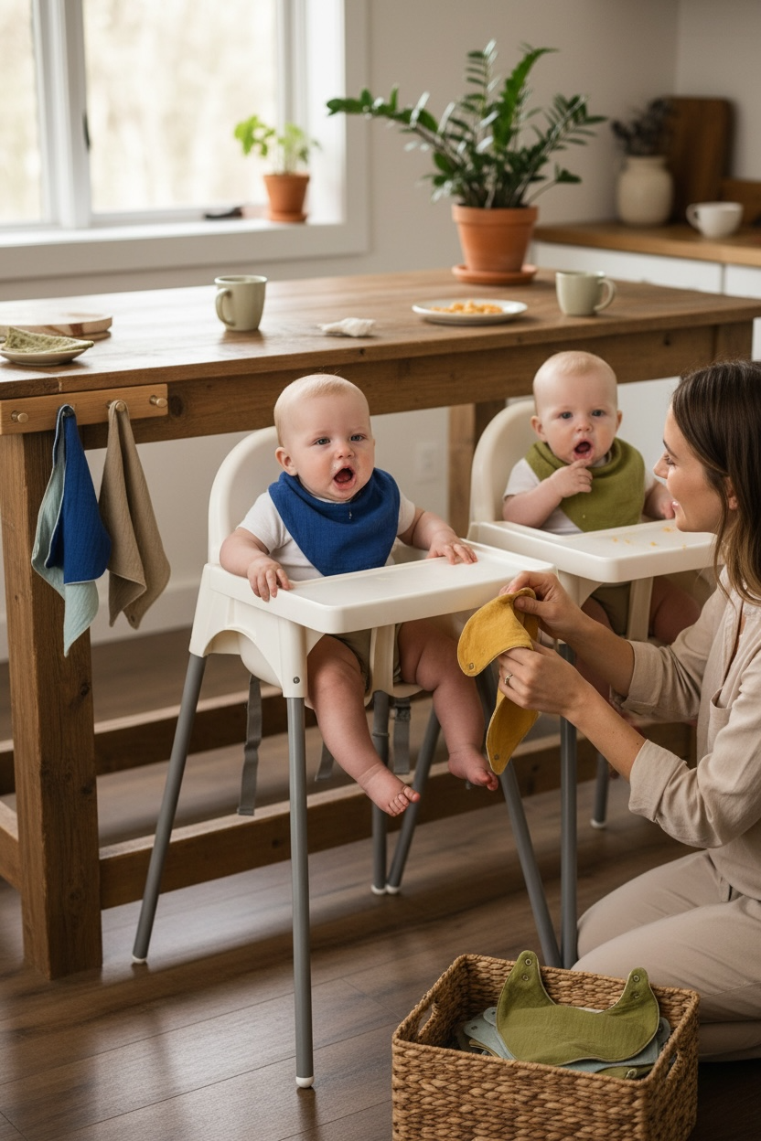 Oval Fular Müslin Sıvı Geçirmez Önlük