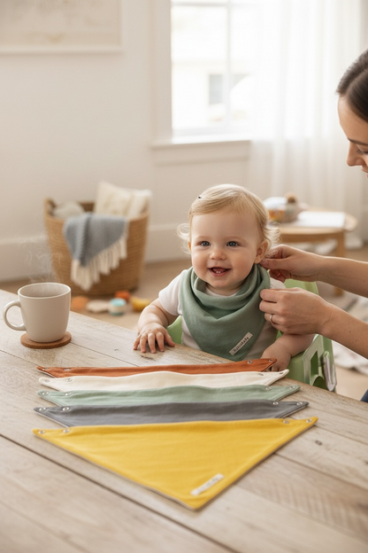 Çift Katlı Fular Sıvı Geçirmez Müslin Salya Önlüğü (%100 Pamuk)