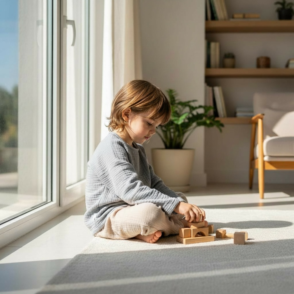 4 Katlı Müslin Çocuk Takımı | %100 Pamuk | Gri & Bej