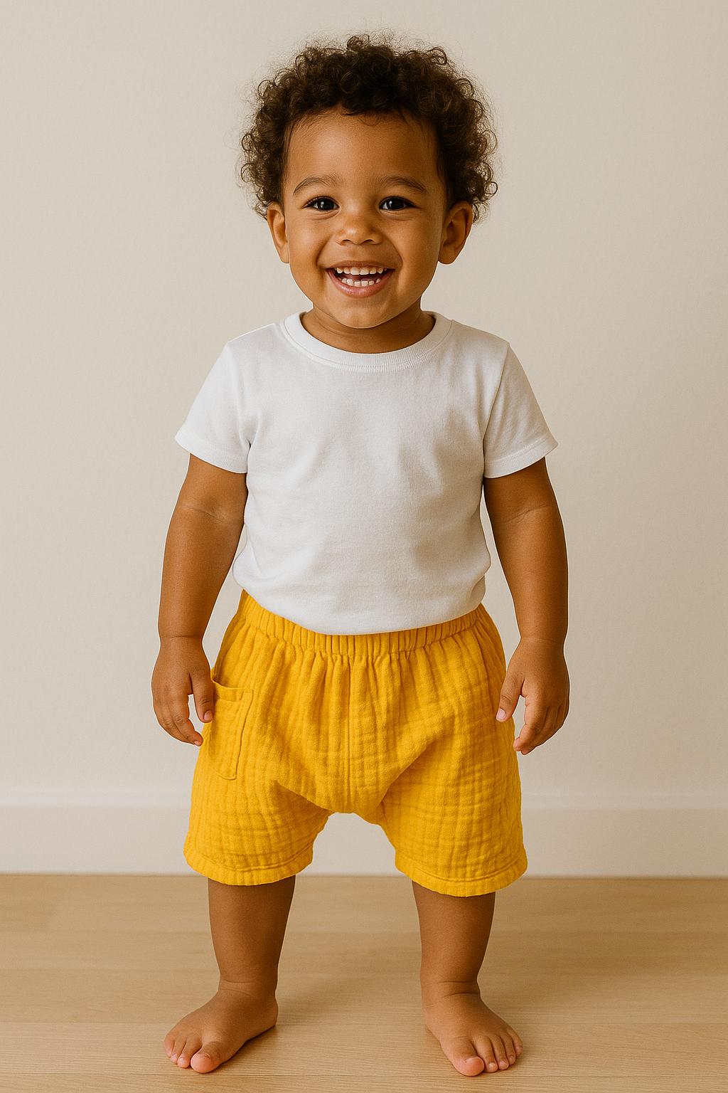 Çift Kat Müslin Şalvar Şort Enhitbaby