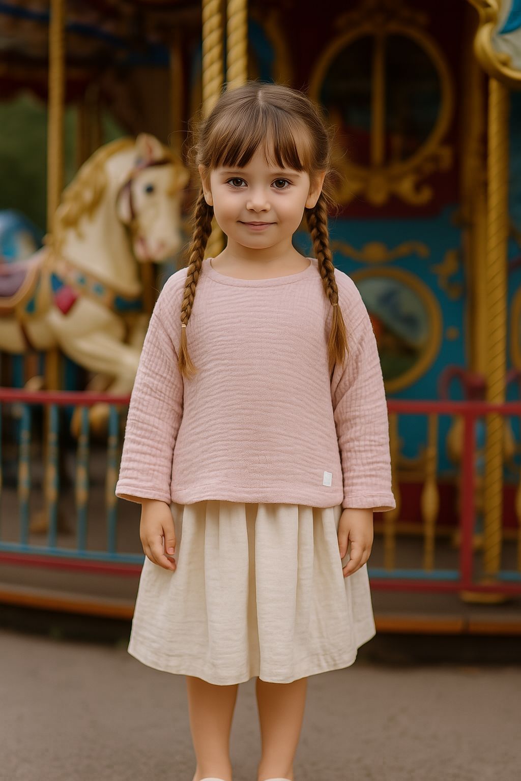 Çift Kat Müslin Uzun Kollu Bluz Enhitbaby