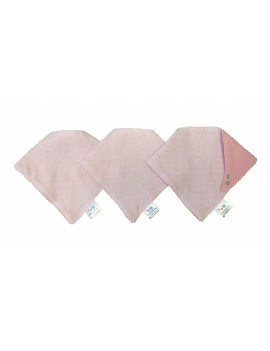 3-Piece Muslin Bibs - Pink