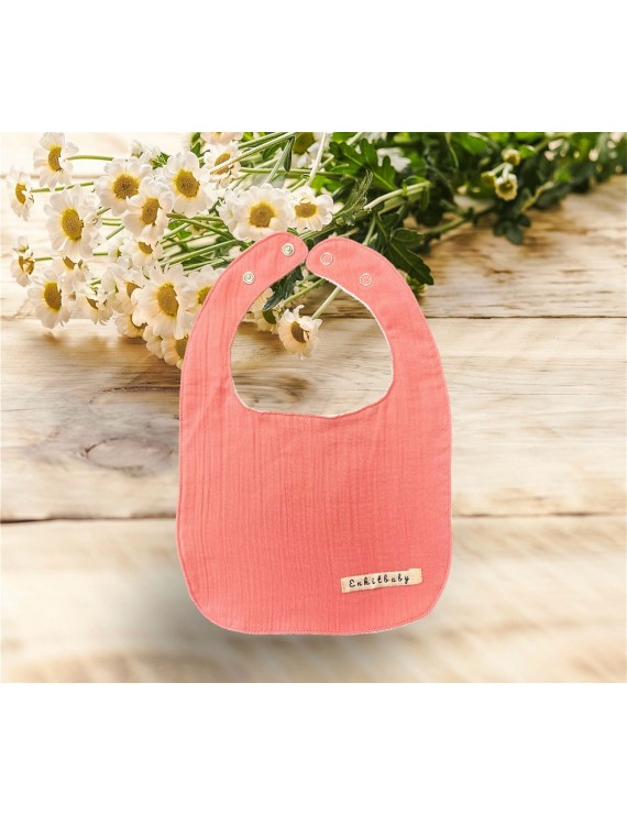 Water Proof Bibs, %100 Cotton Coral