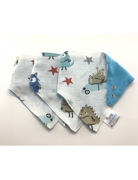 3-Piece Scarf Apron - Cute Monsters